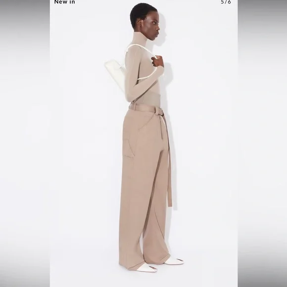 Alaia Cargo pants Stretch Cotton Garbadine Tan FR40 US8 NWT - Picture 6 of 7